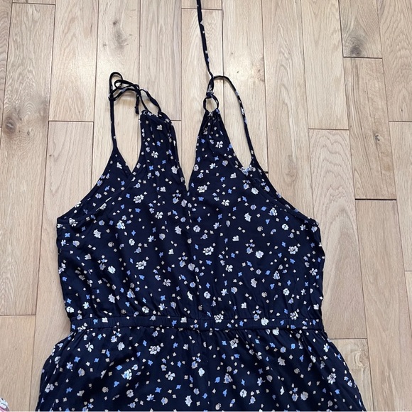 Fat Face Jumpsuit Size 16 Navy Floral Pattern Pockets Strappy L29 Summer Holiday - Picture 4 of 10